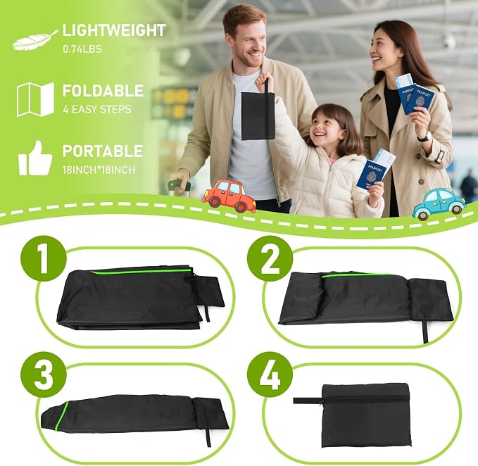 Car Seat Bags For Airplane Travel | Gate Check Bag, Durable Travel Bag with Thickened Shoulder Straps and 2pcs Luggage Tags For Airplane - Image 4