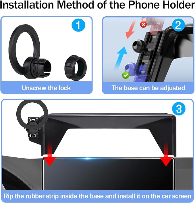 Magnetic Phone Holder for Honda Accord 2023 2024 2025 2026 EX-L Hybrid/ Touring Hybrid/ Sport Hybrid/ Sport-L Hybrid [Fits 12.3-Inch Screen Only] for Magsafe Car Cell Phone Mount with Storage Box - Image 5