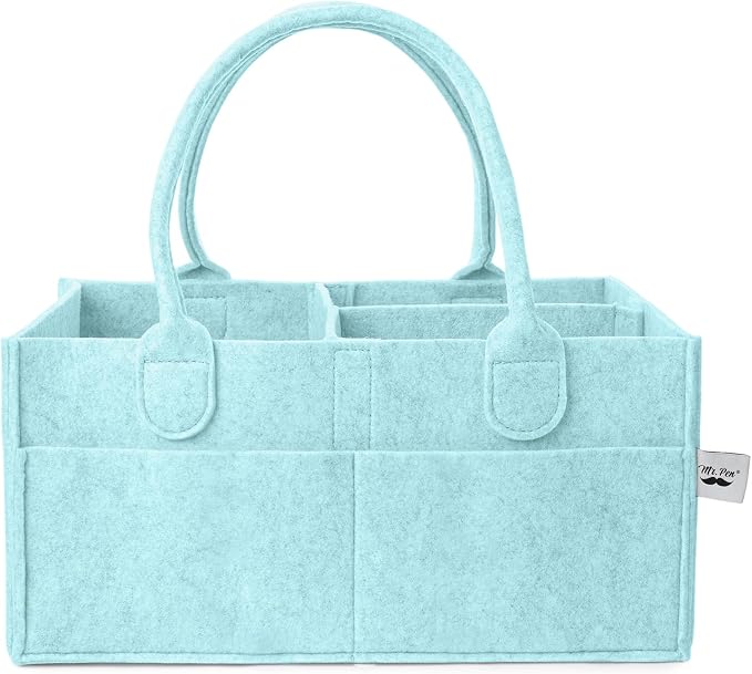 Mr. Pen- Baby Diaper Caddy Organizer, Light Blue | Nursery Storage Bin and Car Organizer for Diapers and Baby Wipes by MrPen