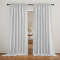 RYB HOME Linen Semi Sheer Curtains for Living Room, Light Filtering Half Privacy Window Curtains & Drapes for Bedroom, 2 Panels, Dove Green, 70" W x 108" L by RYBHOME
