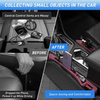 Car Seat Gap Filler 2Pack, Inserts Between Seats Console with Organizer Storage Upgraded Phone Holder Side Seat Gap Fillers Cars Front Seats Fill Plug Car Essentials for Vehicle SUV Truck (Wine Red) - Image 3