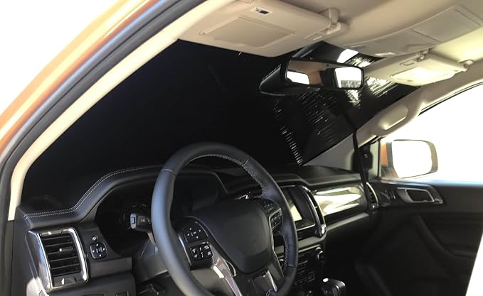 HeatShield, The Original Windshield Sun Shade, Custom-Fit for Toyota 4Runner SUV w/Rear View Mirror Cutout 1996, 1997, 1998, 1999, 2000, 2001, 2002 Gold Series - Image 2