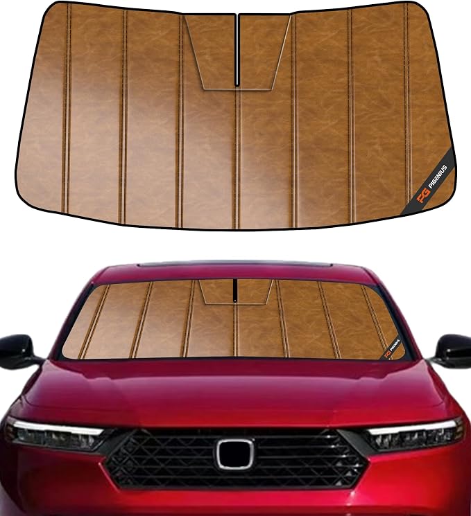 Pigenius Windshield Sunshade for Honda Accord 2023-2026, Custom Front Window Sun Shade - Leather by Pigenius