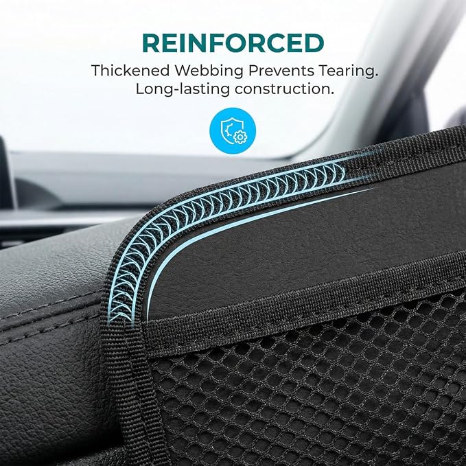 2PCS Car Net Pocket, Self-Adhesive Elastic Mesh Car Seat Side Organizer, Multifunctional Auto Interior Storage Bag for Phones, Keys, Sunglasses(Large) - Image 3