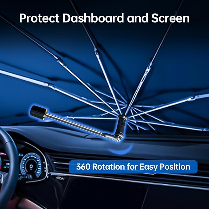 Windshield Sun Shade Umbrella for GMC Acadia 2024-2026 Front Window Cover | Portable Sunshade, Compact Auto Sun Shield Visor for UV Protection, Keep Car Cool Accessories - Image 5