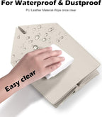 Tissue Box Cover for PU Leather, Modern Simple Solid Color Holder Square Tissue Bag, Ideal for Bathrooms,Office,Car,Outdoor Tent,Dining Table,5"X5"X5", Single Off-White - Image 6