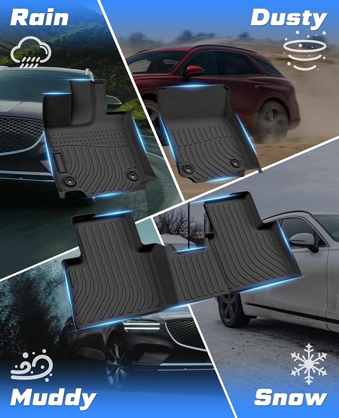 Sunsdrew Floor Mats for 2022-2025 2026 Lexus NX Accessories NX 250/NX 350/NX 350h/NX 450h+, All Weather Car Mats Front Rear 2 Rows Floor Liners TPE Rubber Raised Edge - Image 3