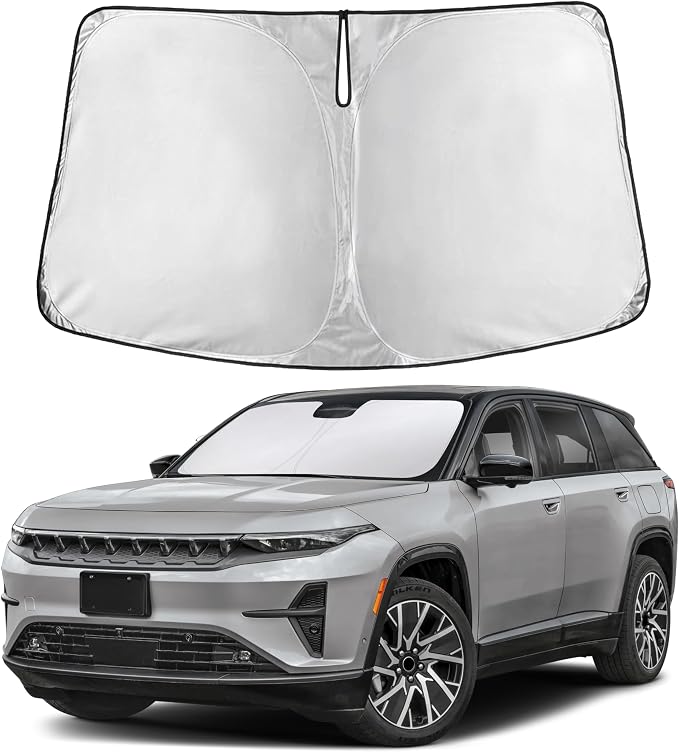 EcoNour Windshield Sunshade Compatible for Jeep Wagoneer 2022-2024 2025 | Sun Visor for Front Windshield & Window Sun Shade Cover, UV Heat Blocker & Protector, Car Accessories by EcoNour