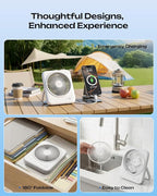 Otlonpe Personal Portable Desk Fan, 4000mAh Small Rechargeable Portable Fan Battery Operated & USB Powered for Travel Sleeping Bedroom Office Home Table, Cordless, Quiet, 4-Speed, 6.5 Inch (White) - Image 6