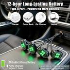 Wireless LED Lights for Car, Rechargeable Interior Car Lights | Remote Control, 8 Colors, 10 Modes, 3 Brightness Levels, USB-C Accent Lights for Car, Truck, Motorcycle & Bike - Image 2