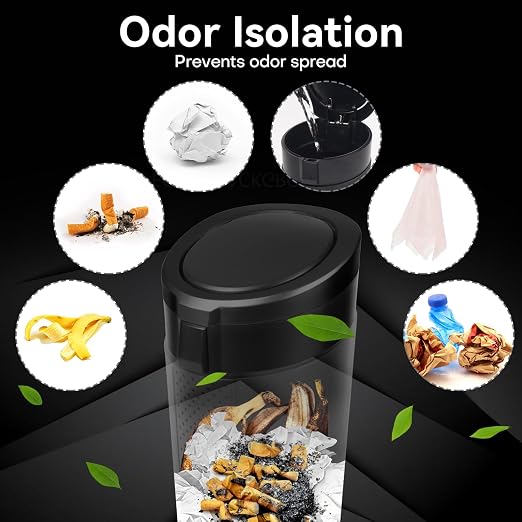 Car Trash Can Bin with Lid - Mini Car Garbage Can Cup Holder-Black Small Leakproof Vehicle Trash Garbage Can Bin-Automotive Car Organizers and Storage for Back Seat SUV Truck Accessories - Image 4