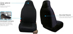 FH Group All Purpose Flat Cloth Car Seat Covers for Bucket Seats, 2 Piece Universal Fit, Washable Seat Covers for SUV, Sedan, Van - Front Set Black - Image 6