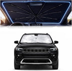 Car Windshield Sun Shade Umbrella for Jeep Compass 2017-2025 | 2026 Upgraded,Custom-Fit Umbrella Sunshade,Easy Install,UV Protection & Heat Reflective,Keep Interior Cooler with Storage Bag by Unknown