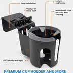 Car Door Cup Holder – Universal Window Cup-Holder with Phone Storage, Felt Protection Pad, No Rattle Fit for Large and Small Cups, Fits Any Car or Truck &18-2023 Tesla Model 3 Y Cup Holder - Image 9