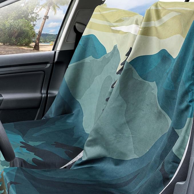 1 Pack Car Seat Towel Cover with Storage Bag, Grizzly Guide Style | 63 x 32 in Car Towel Seat Cover Non Slip Waterproof, Gym Workout Swimming Running, Machine Washable Sweat Absorbent Protector - Image 4