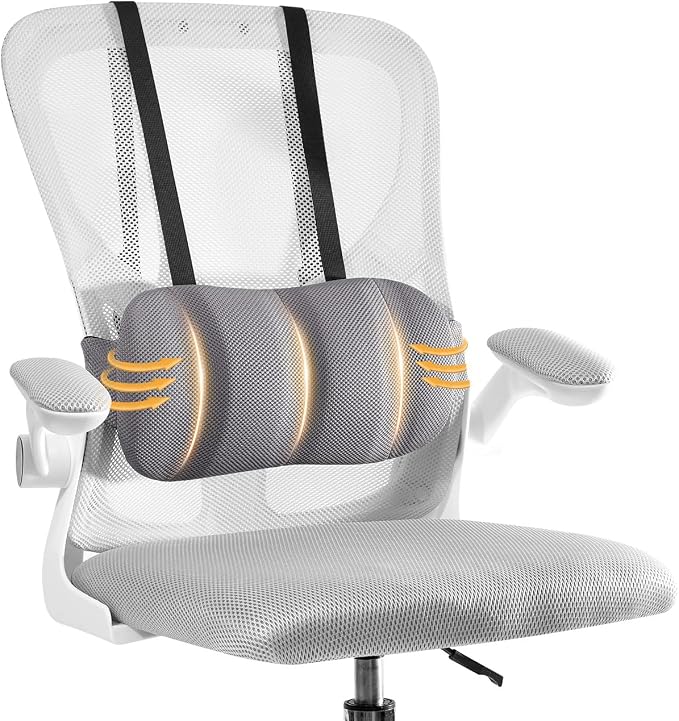 Lumbar Support Pillow for Car,Back Support for Car Seat Cushion,Adjustable Straps Securely Fixed Car Lumbar Support Pillow for Office Chair (Gray for Office Chair) by Unknown
