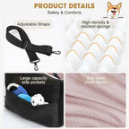 JOEJOY Dog Car Seats for Small Medium Dogs Under 35lbs, Dog Booster Seat with Detachable Washable Cover and Cushion, Memory Foam Pet Car Seat with Safety Belt and Storage Pockets (BP) - Image 7