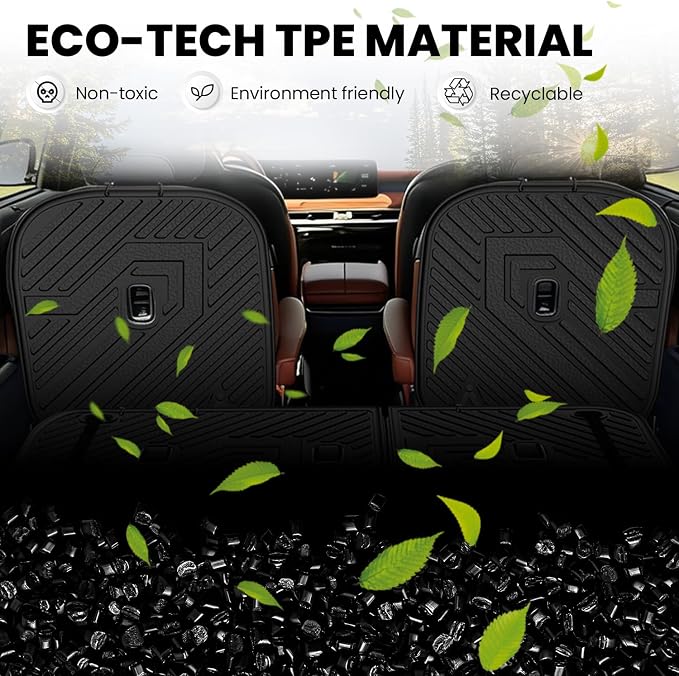 LASFIT Kick Mats for Kia Telluride 7-Seat 2027 (Not Fit 8-Seat) | 2nd Row Captain Chair Seat Back Cover Protectors, All Weather TPE Waterproof Rear Backrest Liner - Image 5
