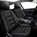 IKABEVEM Car Seat Covers Fit for ES 350/300h 2007-2025 2026: Luxury Leather Automotive Front Seat Covers, Car Seat Protector(2PCS Front, Black) by IKABEVEM