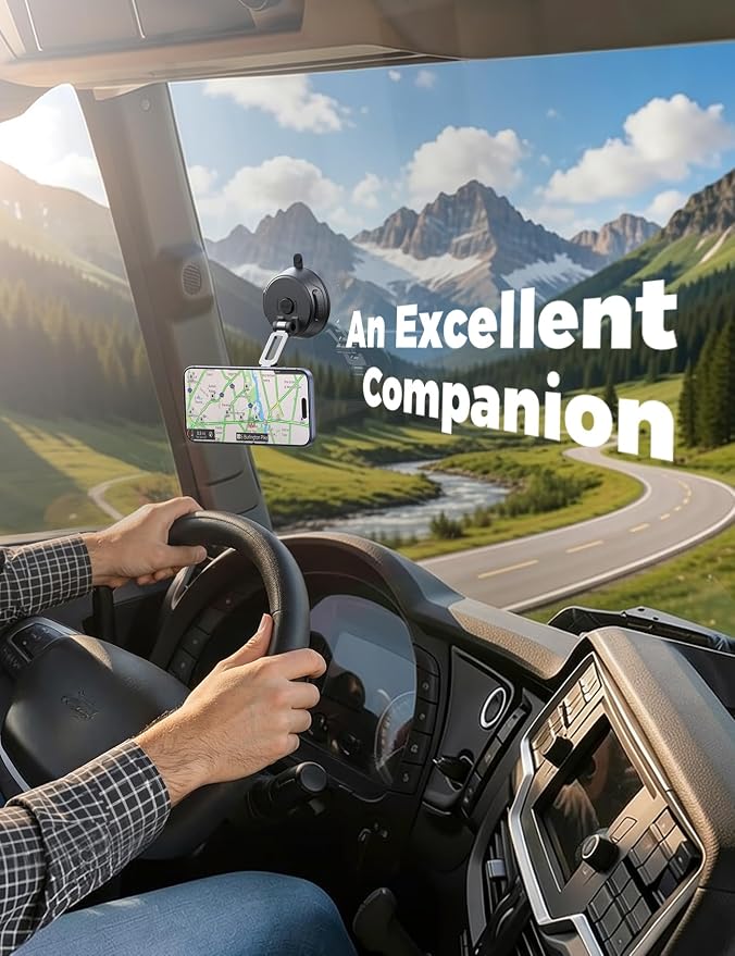 JOYROOM Car Mount for iPhone, [Tri-Fold] MagSafe iPhone Car Mount, [Suction Pro+Gel Base] 360° Rotation iPhone Car Holder, Strong Magnet for iPhone 17 Pro Max and Other Series[Not for Charging] - Image 3