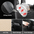 Coverland Custom SUV Car Seat Covers for 1998-2008 Subaru Forester | Premium Waterproof Faux Leather Non-Slip Memory Foam Airbag Compatible Custom Fit Interior Protector [Front Seat-Black] - Image 6