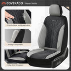Coverado Car Seat Covers 5 Seats, Seat Covers Full Set, Mesh Breathable Seat Protectors, 5-Piece Spill-Proof White Automotive Seat Covers, Universal Fit for SUV, Sedan, Truck - Image 8