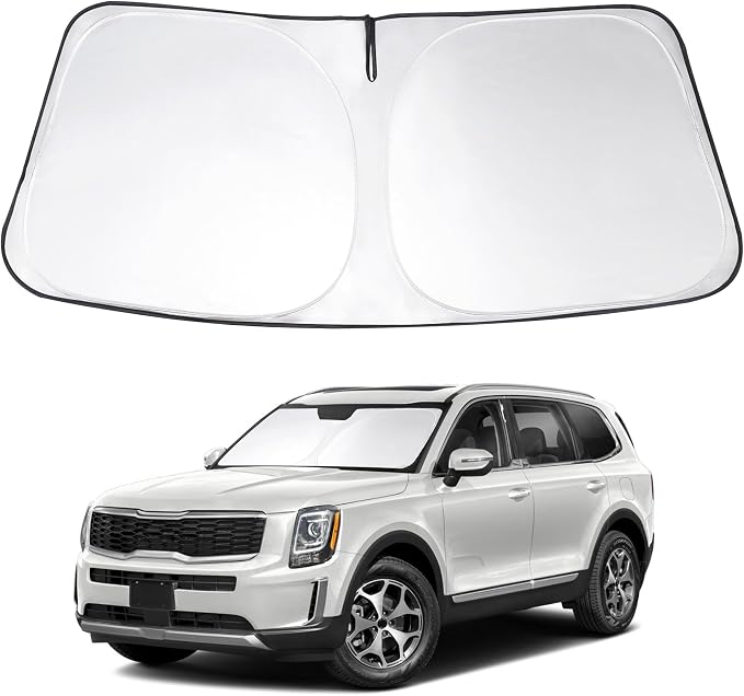 Windshield Sun Shade Sunshade for 2020-2025 Kia Telluride | Full covered for windshield, Foldable & Durable, Block UV Rays, Reduce Heat, Easy to install, Keeps Car Cooler by LHFLIVE