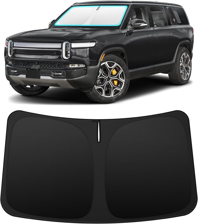 INSAUTO Custom Fit Windshield Sun Shade for Rivian R1S 2022-2026 | Foldable Front Window Sunshade Car Accessories, UV & Heat Reflector, Keeps Interior Cool, Includes Storage Bag by INSAUTO
