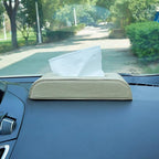 AuMoHall Beige Tissue Box Cover PU Leather Rectangular Tissue Holder for Home Car Office Decor (NO Paper Towel) - Image 7