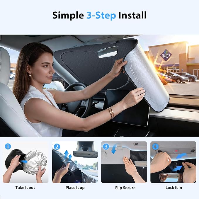 2026 Upgraded Windshield Sun Shade for Jeep Wrangler [Precision Custom Fit, Superior UV & Heat Block] Cooling Tech Fabric, Durable Foldable with Storage Bag, Fits 2000-2025 - Image 8