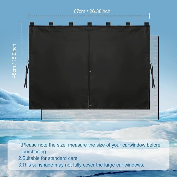 Magnetic Car Window Shades,2Pcs Side Window Sun Shade with 7 Strong Magnets | Double Layer Magnetic Car Sunshade for Baby,Full Covers/Half Shade Car Window Covers for Side Windows,Magnetic Car Curtains - Image 2