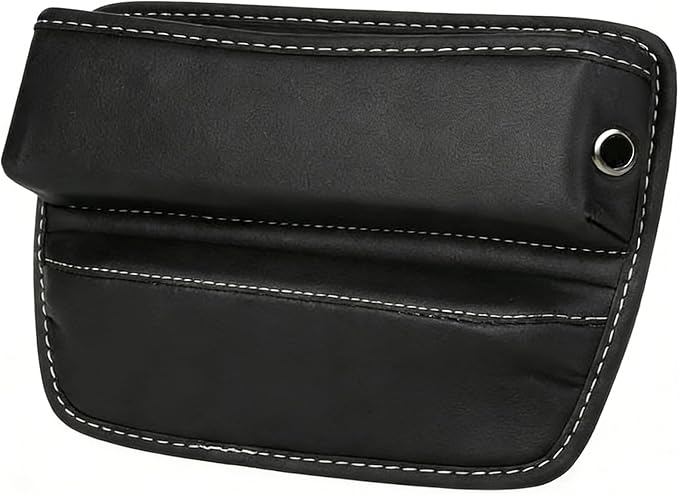 Car Seat Gap Organizer | PU Leather Seat-Side Storage Pocket with Cable Port | Fits Most Cars, SUVs and Trucks | Black by Unknown