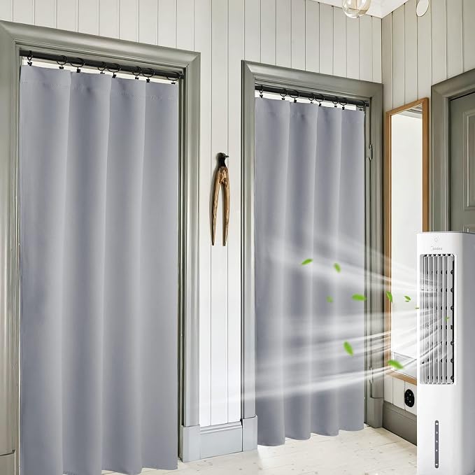 RYB HOME Blackout Curtains for Bedroom Living Dining Room 84 inches Long | Privacy Protection,Thermal Insulated,Sunlignt Heat Blocking,Drapes for Nursery Rental Room,W42 x L84,Silver Grey,2 Panels by RYBHOME