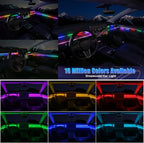 Acrylic Interior Car LED Strip Light with Wireless APP, RGB Dreamcolor 6 in 1 with 175 inches 600 LEDs Fiber Optic Strip Lights for Car, Dynamic Chasing Sound Active Neon Car Ambient Lighting Kits - Image 3