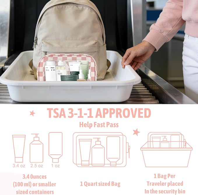 YOPCDJ 3PCS Clear Toiletry Bag, TSA Approved Travel Makeup Pouch with Zipper for Cosmetics and Toiletries, Diaper Bag Organizer Pouch Set, Women's Purse Organizer and Clear Car Bag - Image 7