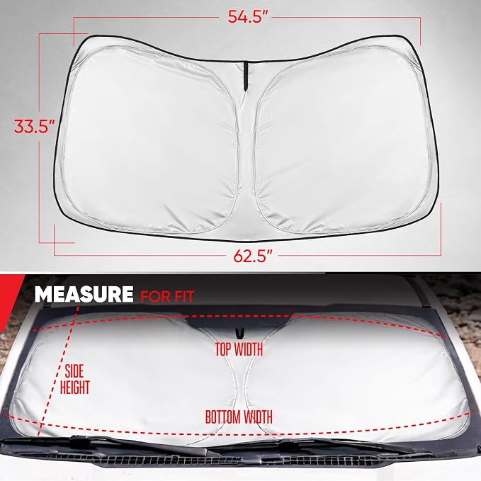 Motor Trend Custom Fit Ford F150 Sun Shade for Windshield 2015-2020 Ford F150 Accessories - Car Accessories Foldable Front Windshield Car Sun Shade - Automotive Interior Sunshade Visor UV Protection - Image 7