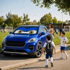 Car Windshield Sun Shade Umbrella, Universal Fit Mid-Large Sedans & SUVs | 57 x 31" Car Sun Visor, Foldable UV Heat Blocking Auto Sunshade with Rearview Mirror Cutout, Monster Blue Eyes - Image 7
