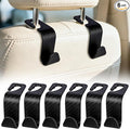 BFXM 6 Pack Car Seat Headrest Hooks,Car Accessories Black Checkered | Back Seat Purse Hanger Holder Hook, Universal Storage Organizer for Handbag Grocery Bags Coats by BFXM