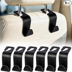 BFXM 6 Pack Car Seat Headrest Hooks,Car Accessories Black Checkered | Back Seat Purse Hanger Holder Hook, Universal Storage Organizer for Handbag Grocery Bags Coats by BFXM