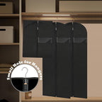 Dress Bags for Gowns Long, 65'' Garment Bags for Hanging Clothes, Suit Bag Cover for Storage and Travel, 2 Pack (Black) - Image 5