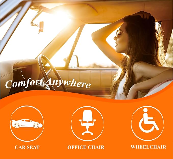 kingphenix Memory Foam Car Seat Cushion for Driving Comfort and Office Use | Coccyx and Lower Back Pressure Relief, Non-Slip Seat Cushion for Car, Truck, SUV, Long Drives and Office Chair, 4D Mesh Black - Image 4
