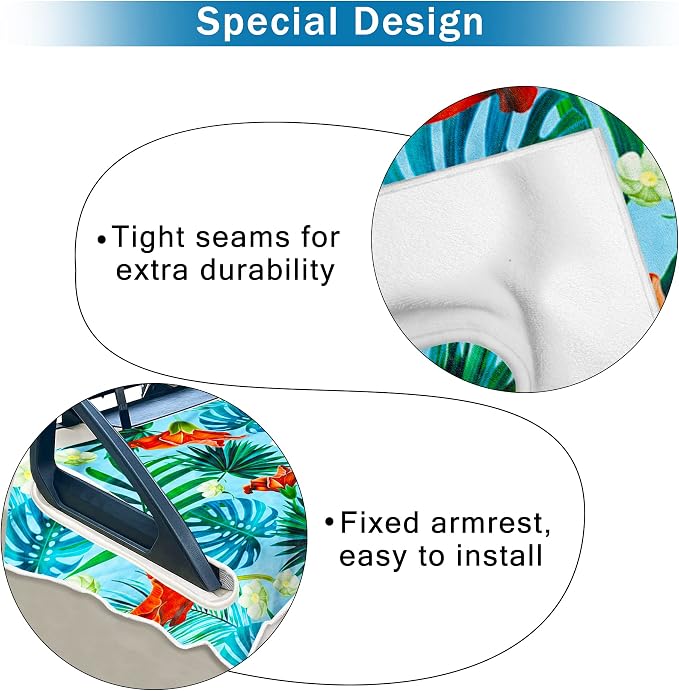 ENYORSE Golf Cart Seat Covers, Tropical Floral Seat Towel Blanket, Soft Breathable Microfiber, Keeps Seats Cool & Comfortable, 51”x31”, Fits 2 & 4 Passenger EZGO, Yamaha,Club Car Carts - Image 3