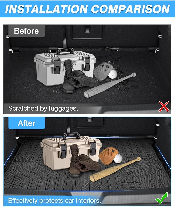Powerty Cargo Mat for Volkswagen ID.4 2021-2026, All Weather TPE Cargo Mat Liner for ID.4 Upper Position Cargo Deck - Image 3