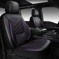CAR PASS Luxury Nappa Leather Front Seat Covers, Water Resistant 3D Foam Seat Covers with Lumbar Support, Breathable Auto Seat Cover Airbag Compatible Universal Fit Sedan SUV Van Truck, Black Purple by CARPASS