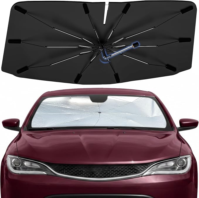 Windshield Sun Shade Umbrella for Chrysler 300 2005–2023 Car Front Window | Double Layer Sunshade for Front Windshield for 300,Aotmotive UV Protection Sun Blocker & Heat Shield by Bocvam