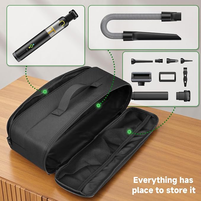 Cordless Car Vacuum Storage Bag for Fanttik Slim V8 Apex/V10 Apex/V8 Mate/V10 Mate with Handle Strap, Fanttik Cordless V8/V10 Car Vacuum Organizer Case (Case Bag Only) - Image 5