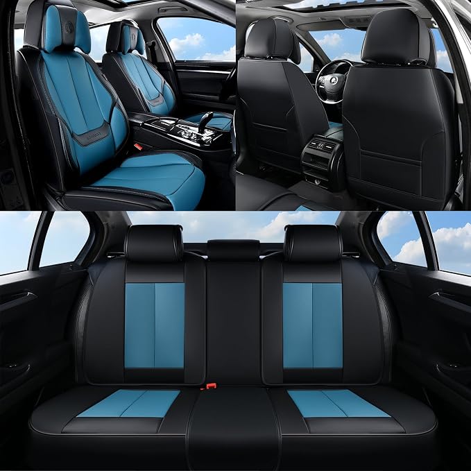 Coverado Car Seat Covers, Seat Covers for Cars, Waterproof Leather Auto Seat Protectors, Leather Car Seat Cushion, Car Interiors Accessories Universal Fit for Most Cars - Image 7