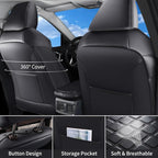 Huidasource Custom Fit RAV4 Front Car Seat Covers, Leather Seat Cushion Cover Accessories Fit for 2019-2024 Toyota Rav4 XLE LE XLE Premium Limited(Not for Hybrid/Adventure/TRD Off-Road/Prime, Black) - Image 2