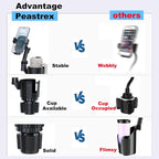 Cup Holder Phone Mount, 2 in 1 Universal Cup Holder Expander with Long Arm 360°Rotation Cup Phone Holder for Car Fits All 4-7” iPhone Galaxy Smartphones and Most Truck Bottles - Image 2