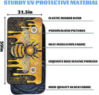 Cute Honey Queen Bee Windshield Sunshade, Playful Bee Pattern, Universal Fit for Car, SUV, Truck, 59" L x 31.5" W - Image 6